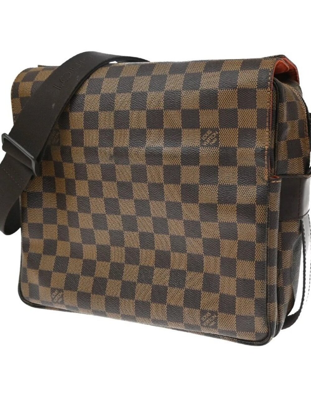 LOUIS VUITTON Naviglio Shoulder Bag Damier Ebene Leather Brown N45255 73KD453